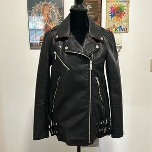 BCBG Faux leather Bomber jacket